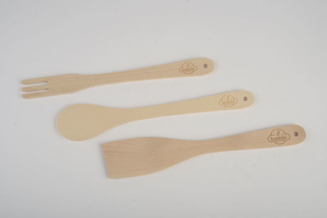 WOOD SET (MIXING SPOON, SPATULA AND FORK)